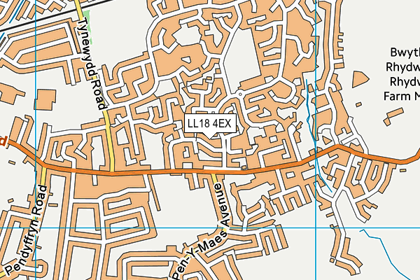 LL18 4EX map - OS VectorMap District (Ordnance Survey)