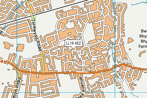 LL18 4EZ map - OS VectorMap District (Ordnance Survey)