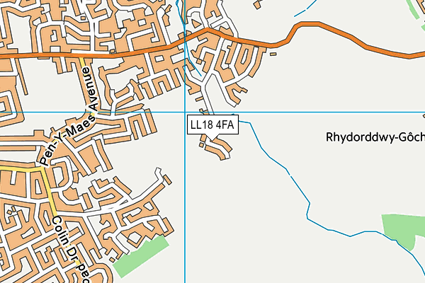 LL18 4FA map - OS VectorMap District (Ordnance Survey)