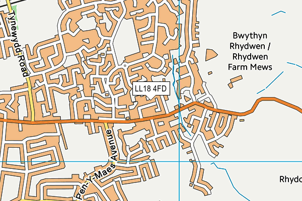 LL18 4FD map - OS VectorMap District (Ordnance Survey)