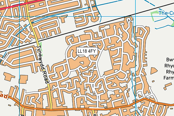 LL18 4FY map - OS VectorMap District (Ordnance Survey)