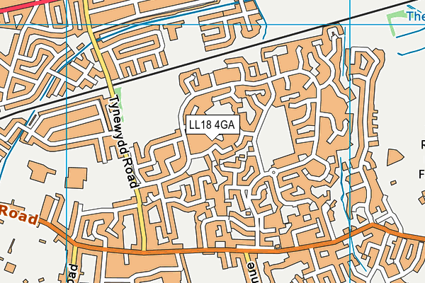 LL18 4GA map - OS VectorMap District (Ordnance Survey)