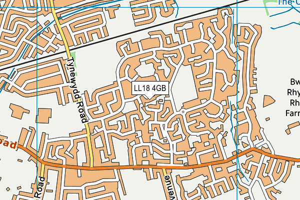 LL18 4GB map - OS VectorMap District (Ordnance Survey)