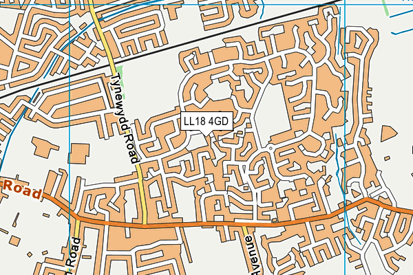 LL18 4GD map - OS VectorMap District (Ordnance Survey)
