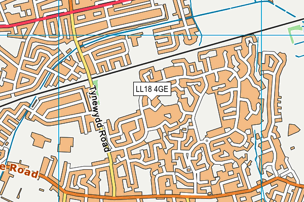 LL18 4GE map - OS VectorMap District (Ordnance Survey)