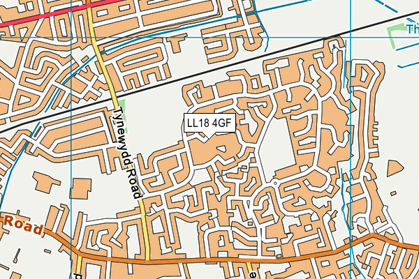 LL18 4GF map - OS VectorMap District (Ordnance Survey)