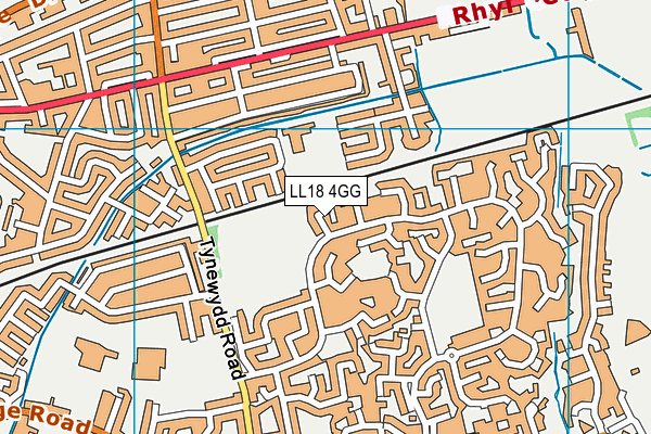 LL18 4GG map - OS VectorMap District (Ordnance Survey)
