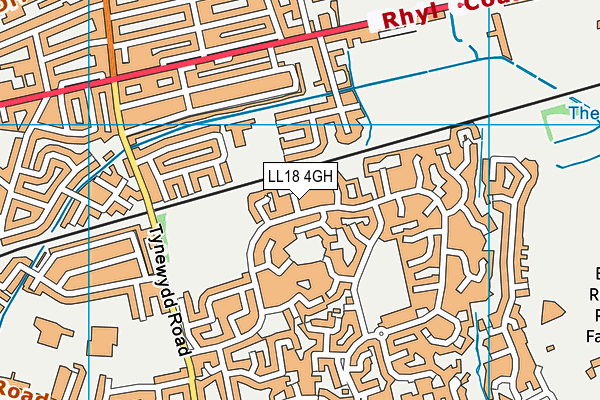 LL18 4GH map - OS VectorMap District (Ordnance Survey)