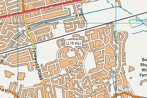 LL18 4GJ map - OS VectorMap District (Ordnance Survey)