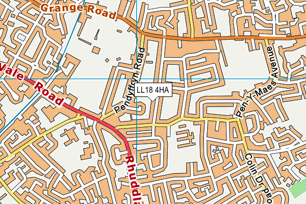 LL18 4HA map - OS VectorMap District (Ordnance Survey)