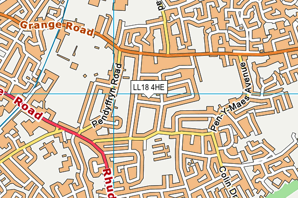 LL18 4HE map - OS VectorMap District (Ordnance Survey)