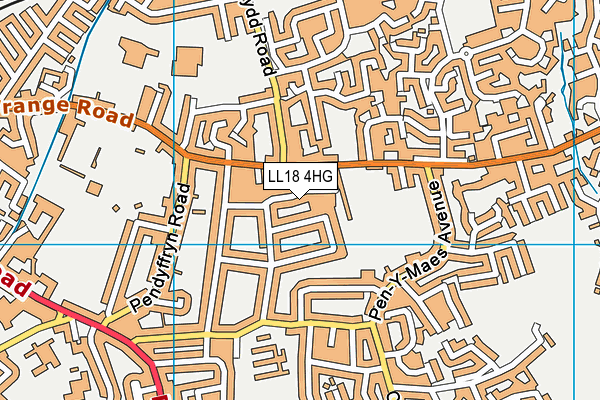 LL18 4HG map - OS VectorMap District (Ordnance Survey)