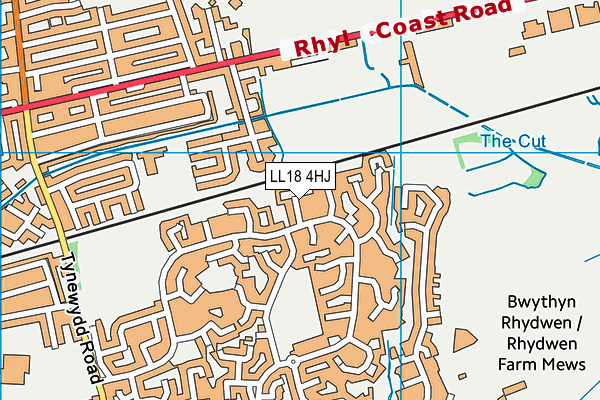 LL18 4HJ map - OS VectorMap District (Ordnance Survey)