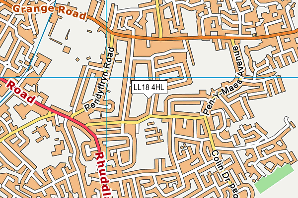 LL18 4HL map - OS VectorMap District (Ordnance Survey)
