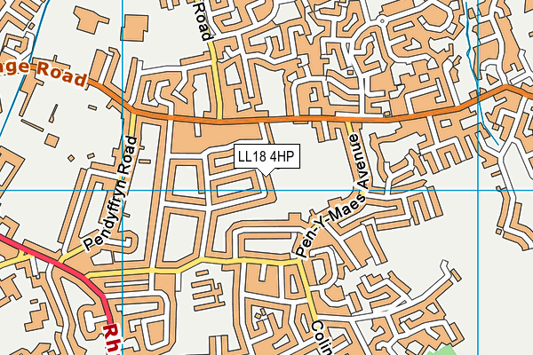 LL18 4HP map - OS VectorMap District (Ordnance Survey)