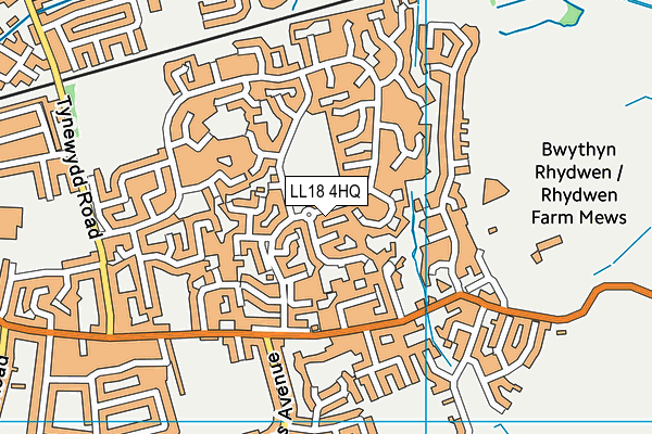LL18 4HQ map - OS VectorMap District (Ordnance Survey)