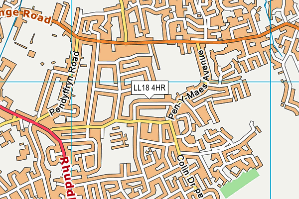 LL18 4HR map - OS VectorMap District (Ordnance Survey)