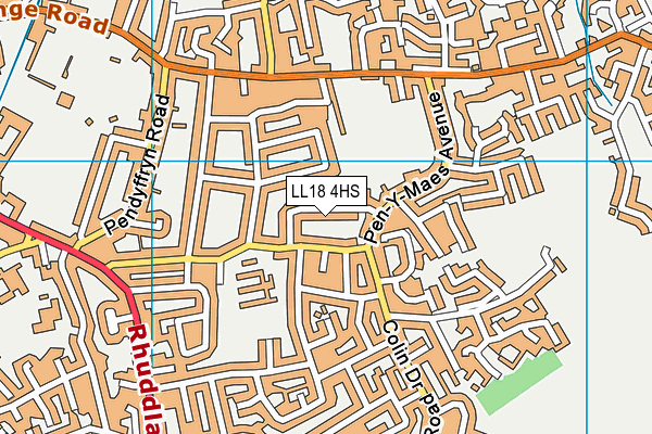 LL18 4HS map - OS VectorMap District (Ordnance Survey)