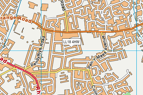 LL18 4HW map - OS VectorMap District (Ordnance Survey)
