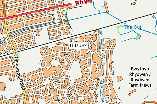 LL18 4HX map - OS VectorMap District (Ordnance Survey)