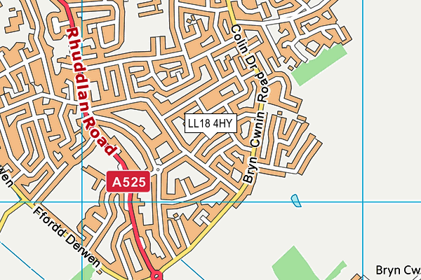 LL18 4HY map - OS VectorMap District (Ordnance Survey)