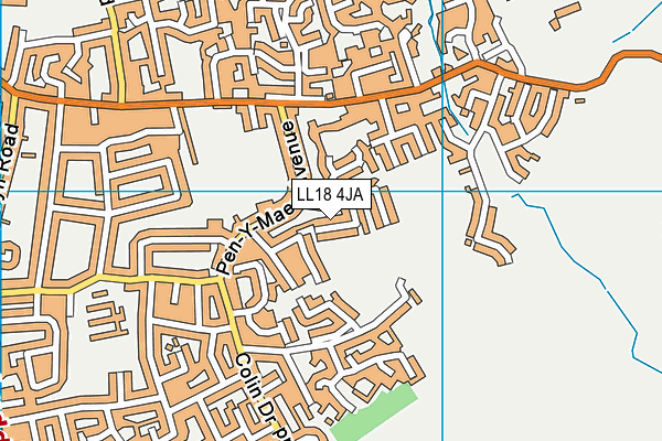 LL18 4JA map - OS VectorMap District (Ordnance Survey)