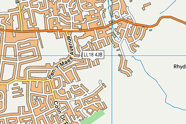 LL18 4JB map - OS VectorMap District (Ordnance Survey)