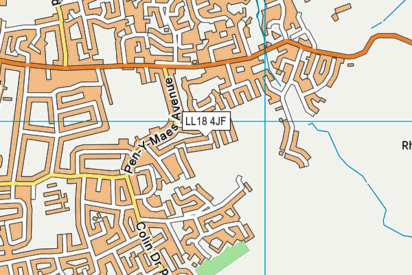 LL18 4JF map - OS VectorMap District (Ordnance Survey)