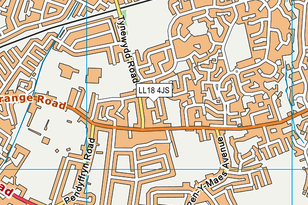 LL18 4JS map - OS VectorMap District (Ordnance Survey)