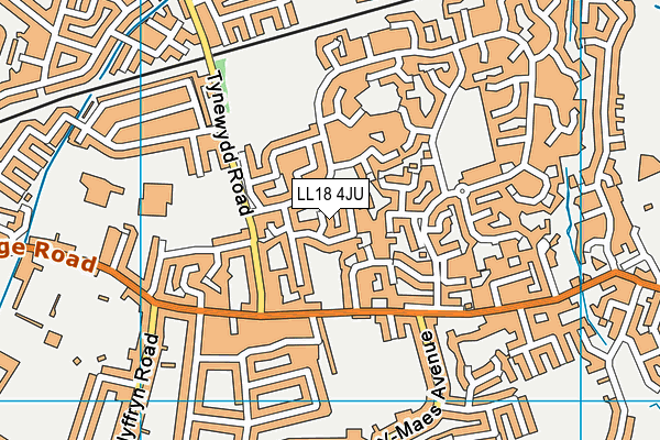 LL18 4JU map - OS VectorMap District (Ordnance Survey)
