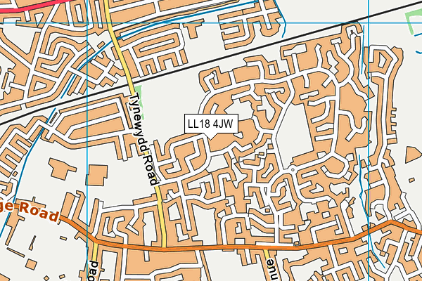 LL18 4JW map - OS VectorMap District (Ordnance Survey)