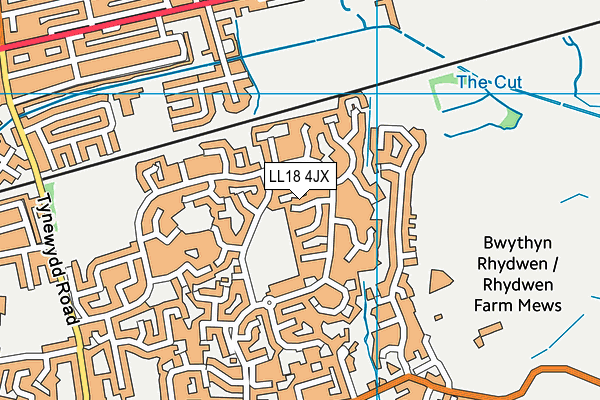 LL18 4JX map - OS VectorMap District (Ordnance Survey)