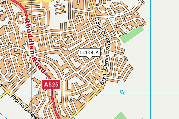LL18 4LA map - OS VectorMap District (Ordnance Survey)