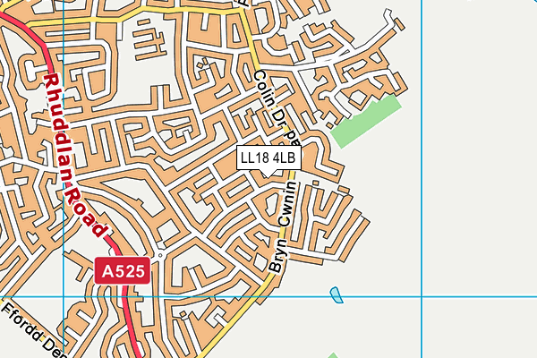 LL18 4LB map - OS VectorMap District (Ordnance Survey)