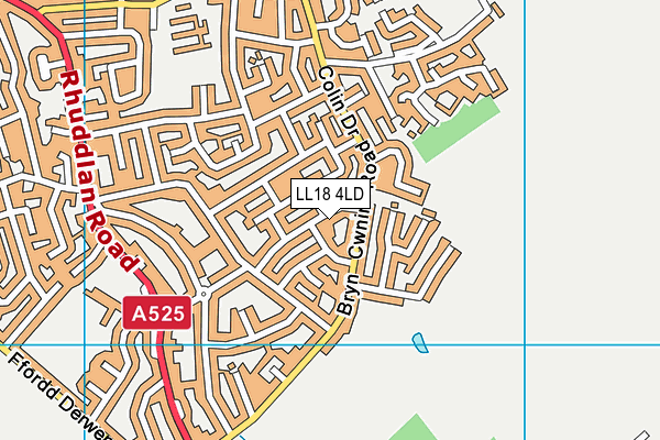 LL18 4LD map - OS VectorMap District (Ordnance Survey)
