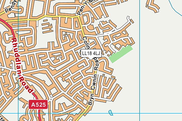 LL18 4LJ map - OS VectorMap District (Ordnance Survey)