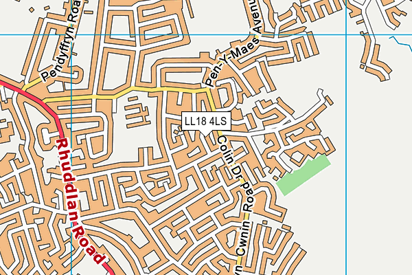 LL18 4LS map - OS VectorMap District (Ordnance Survey)
