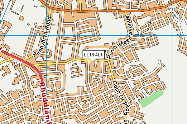 LL18 4LT map - OS VectorMap District (Ordnance Survey)
