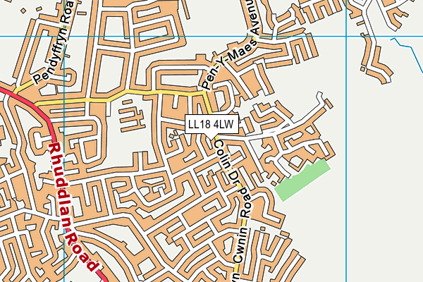 LL18 4LW map - OS VectorMap District (Ordnance Survey)