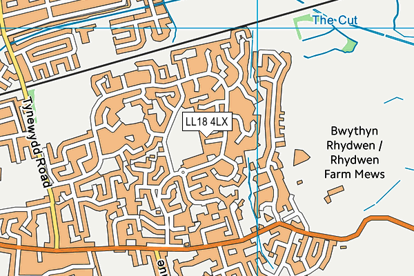 LL18 4LX map - OS VectorMap District (Ordnance Survey)