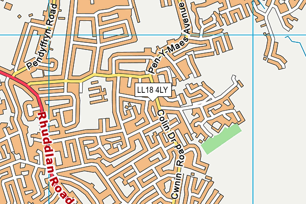 LL18 4LY map - OS VectorMap District (Ordnance Survey)