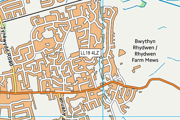 LL18 4LZ map - OS VectorMap District (Ordnance Survey)