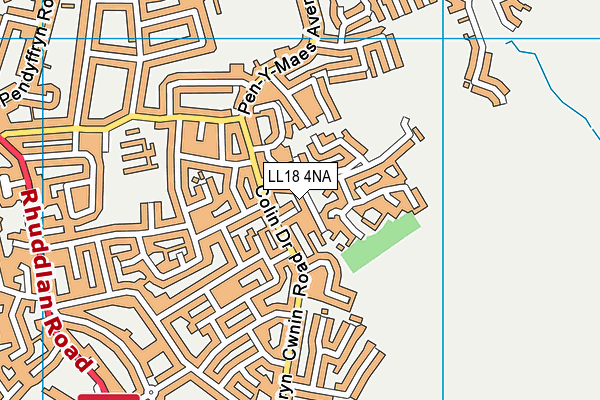 LL18 4NA map - OS VectorMap District (Ordnance Survey)