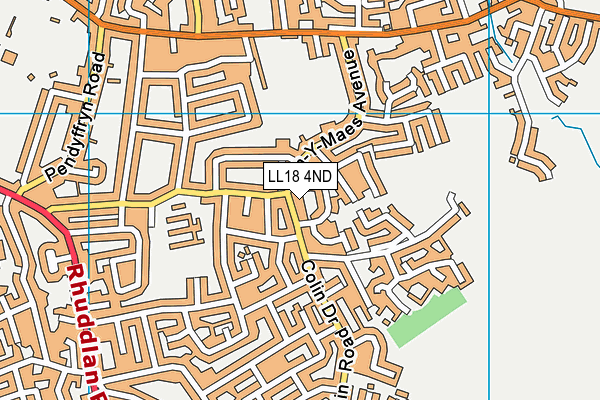 LL18 4ND map - OS VectorMap District (Ordnance Survey)