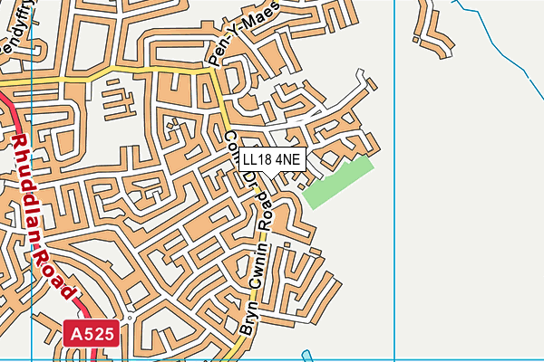 LL18 4NE map - OS VectorMap District (Ordnance Survey)