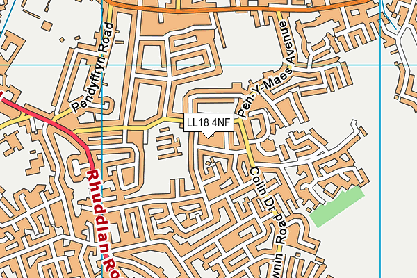 LL18 4NF map - OS VectorMap District (Ordnance Survey)