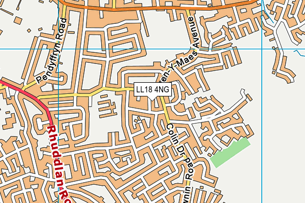 LL18 4NG map - OS VectorMap District (Ordnance Survey)