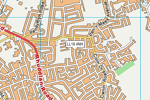 LL18 4NH map - OS VectorMap District (Ordnance Survey)