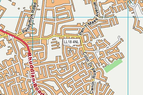 LL18 4NL map - OS VectorMap District (Ordnance Survey)