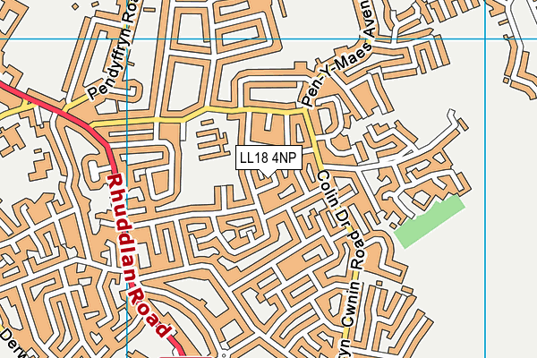 LL18 4NP map - OS VectorMap District (Ordnance Survey)